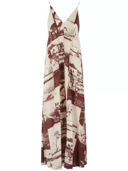 Alysi платье с фотопринтом, коричневый