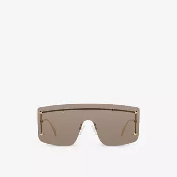 Am0412s солнцезащитные очки в металлической оправе Alexander Mcqueen, желтый