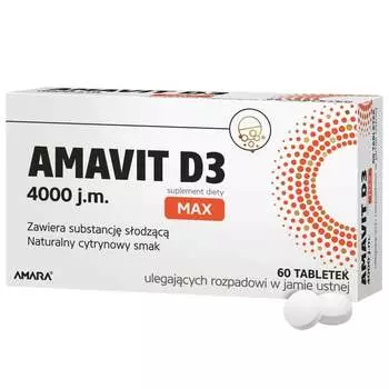 Амавит D3, 4000 МЕ, Добавка , 60 таблеток ODT Inna marka