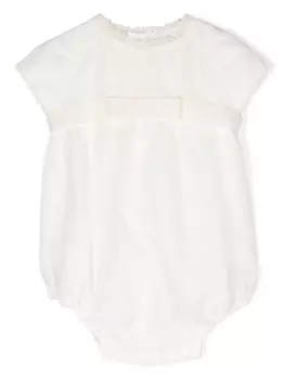 Amaya муаровое боди с кружевом, белый