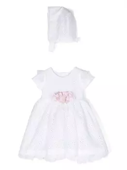 AMAYA платье с короткими рукавами и вышивкой, белый