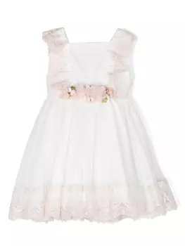 Amaya расклешенное платье без рукавов с тюлем, белый