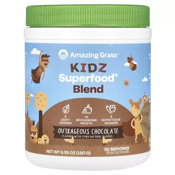 Amazing Grass, Kidz Superfood, со вкусом «Невероятный шоколад», 180 г (6,35 унции)