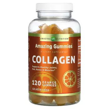 Amazing Nutrition, Amazing Gummies, коллаген, апельсин, 120 жевательных таблеток