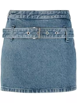 AMBUSH belted denim miniskirt, синий