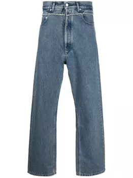 AMBUSH джинсы свободного кроя с бахромой, синий