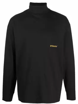 AMBUSH футболка с высоким воротником и логотипом, черный