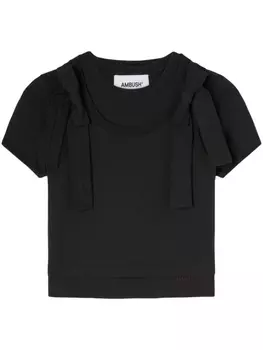 AMBUSH многослойная футболка из органического хлопка, черный