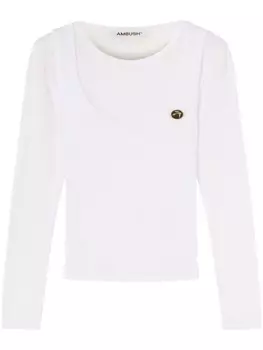AMBUSH многослойный топ в рубчик, белый