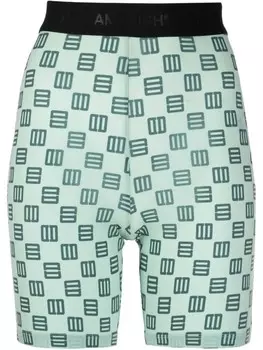 AMBUSH облегающие шорты с графичным принтом, зеленый