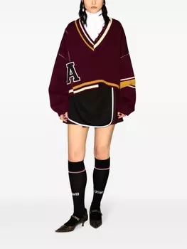 AMBUSH полосатый джемпер с необработанными краями, красный