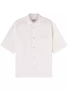 AMBUSH полупрозрачная рубашка с нашивкой-логотипом, белый