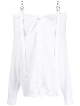 AMBUSH рубашка оверсайз с открытыми плечами, белый