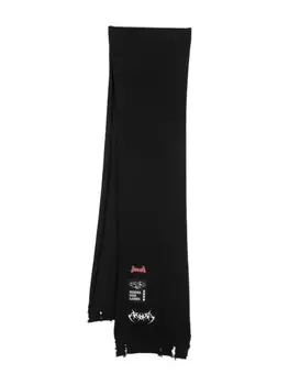 AMBUSH шерстяной шарф с нашивкой-логотипом, черный
