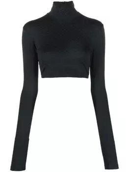 AMBUSH топ с воротником-воронкой и длинными рукавами, черный