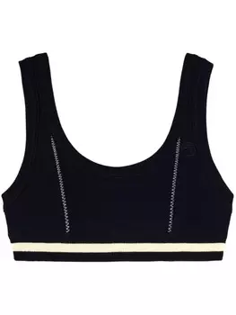 AMBUSH трикотажный топ с контрастной строчкой, синий