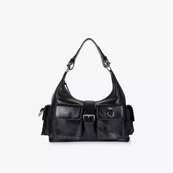 Amelia xl кожаная сумка через плечо The Kooples, черный