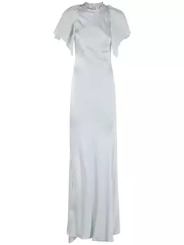 Amen атласное платье макси, синий