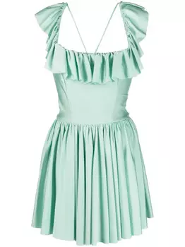 Amen платье мини с оборками, зеленый