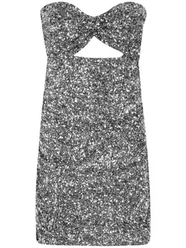 Amen платье мини с вырезами, серебряный