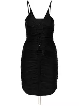 Amen присборенное платье мини на одно плечо, черный