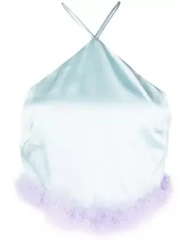 Amen топ с искусственным мехом, синий