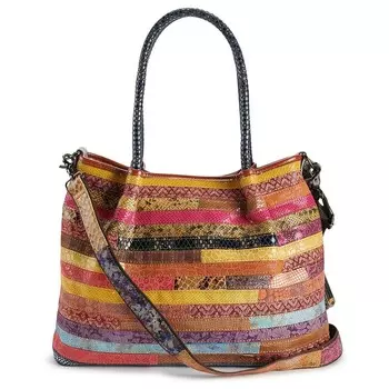 Ameri Кожаная большая сумка Everly и мешочек для монет Ameri Leather, цвет Rainbow