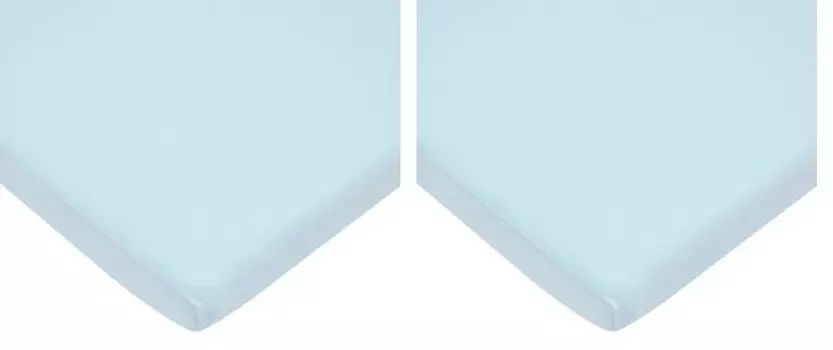 American Baby Company, 100% натуральный хлопок, трикотажная простыня Supreme, размер 18 x 36 дюймов, синяя, мягкая дышащая, для мальчиков и девочек (2 шт. в упаковке), Blue