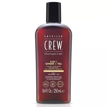 American Crew 3-в-1 имбирь + чай Шампунь, кондиционер и гель для душа, 8,4 жидких унции