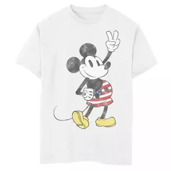 Американские штаны Disney's Mickey & Friends для мальчиков 8–20 лет, футболка с рисунком Микки Disney, белый