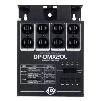 Американский диджей DP-DMX20L 600 Вт 4-канальный универсальный DMX диммер пакет управления светом American DJ American DJ DP-DMX20L 600 Watt 4-Channel Universal DMX Dimmer Pack Light Control