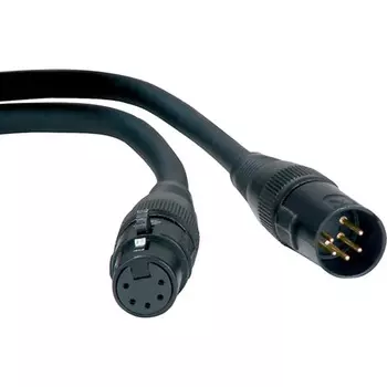 Американский DJ Accu-Cable Pro Series 15-дюймовый 5-контактный кабель XLR типа «папа-мама» для тяжелых условий эксплуатации DMX American DJ AC5PDMX15PRO