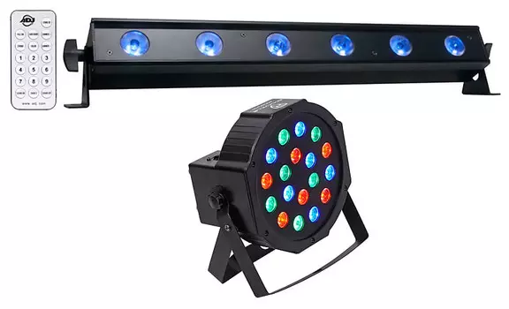 Американский DJ ADJ UB 6H 22.5" RGBAW+UV LED DMX Wash Light Bar+Par Up-Light American DJ UB 6H+RockPAR50