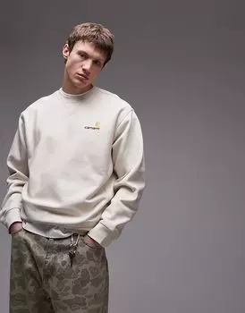 Американский шрифт толстовка белого цвета Carhartt WIP