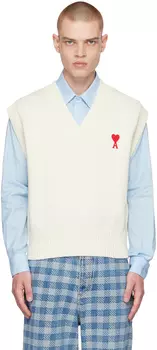 AMI Alexandre Mattiussi Белый жилет Ami de C?ur