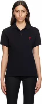 AMI Alexandre Mattiussi Black Ami de C?ur Polo
