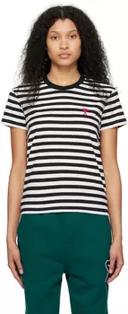 AMI Alexandre Mattiussi Черно-белая футболка Ami de C?ur