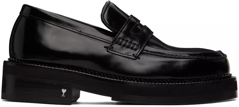 AMI Alexandre Mattiussi Черные лоферы с квадратным носком