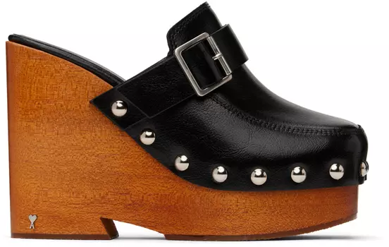 AMI Alexandre Mattiussi Черные сабо с закрытым носком