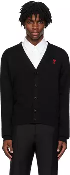 AMI Alexandre Mattiussi Черный кардиган Ami de C?ur