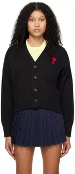 AMI Alexandre Mattiussi Черный кардиган Ami de C?ur