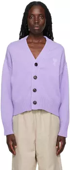 AMI Alexandre Mattiussi Эксклюзивный фиолетовый кардиган Ami de C?ur SSENSE