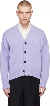 AMI Alexandre Mattiussi Эксклюзивный фиолетовый кардиган Ami de C?ur SSENSE