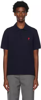 AMI Alexandre Mattiussi Navy Ami de C?ur Polo