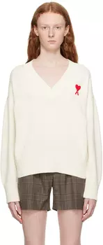 AMI Alexandre Mattiussi Off-White Свитер Ami de C?ur