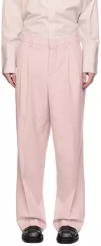 AMI Alexandre Mattiussi Розовые брюки прямого кроя