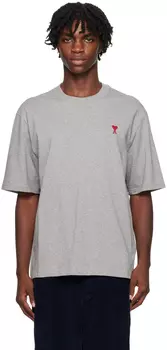 AMI Alexandre Mattiussi Серая футболка Ami De C?ur