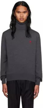 AMI Alexandre Mattiussi Серая водолазка Ami de C?ur