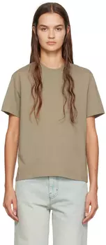 AMI Alexandre Mattiussi Серо-коричневая футболка Ami de Coeur