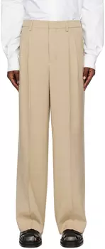 AMI Alexandre Mattiussi Серо-коричневые брюки прямого кроя